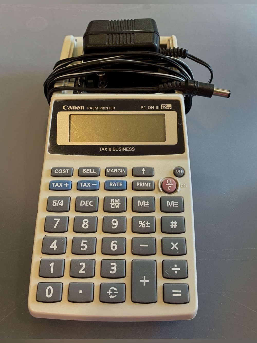 Canon P1-DH III Palm Printer 12-Digit Tax & Business Calculator w/Power Adapter